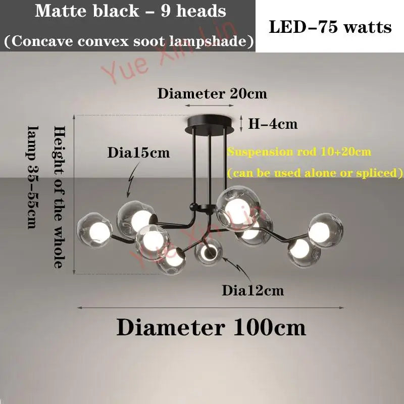 Afralia™ Luxury Glass Chandeliers: Italian & Nordic Style Living Room Lighting