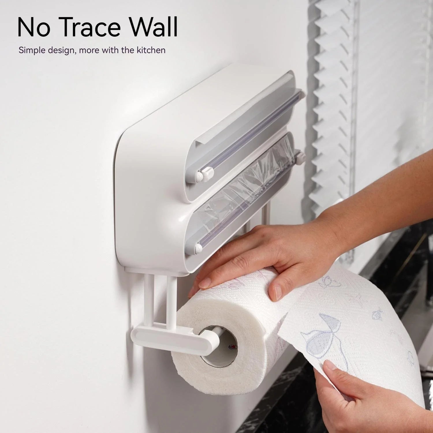 Afralia™ Magnetic Wrap Dispenser with Cutter for Cling Film, Foil, and Parchment Paper