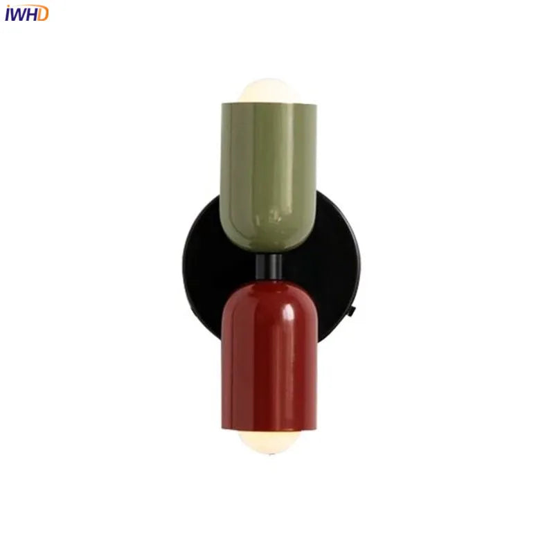 Afralia™ Nordic LED Wall Sconce, Colorful Lampshade, Bedroom Living Room Light