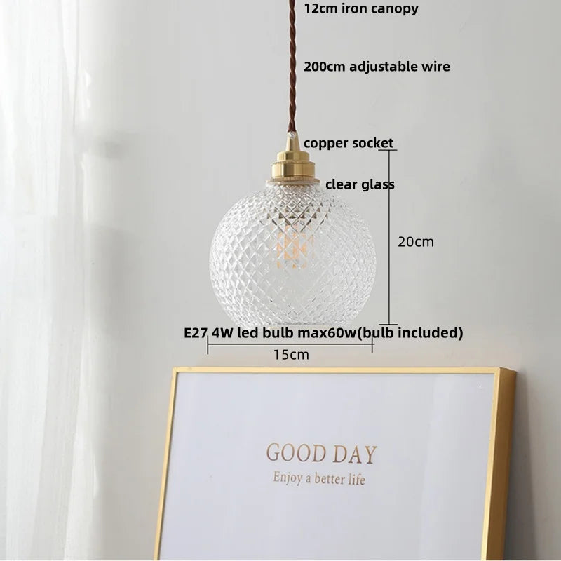 Afralia™ Glass Globe LED Pendant Light Fixture for Porch Kitchen Aisle, Adjustable Hanging Lamp