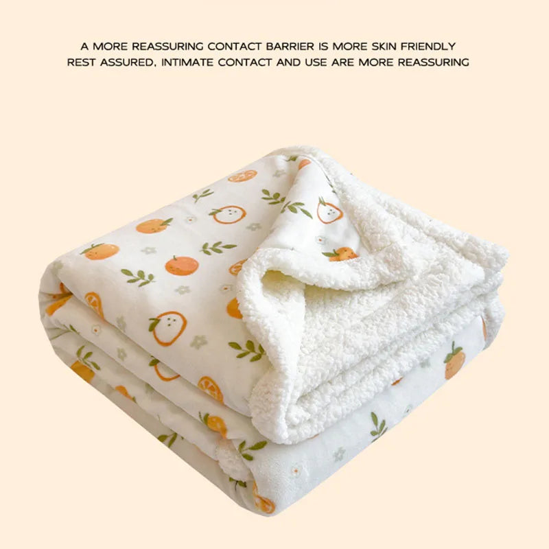 Afralia™ Cartoon Printed Lamb Wool Blanket: Soft, Skin-Friendly Sofa Cover for All Seasons