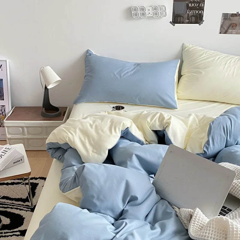 Afralia™ Solid-Color Quilted Bedding Set: Dual Purpose Summer Quilt or Duvet Cover