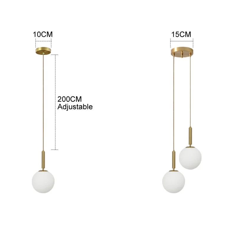 Afralia™ LED Glass Ball Chandelier for Home Dining Hotel Decor