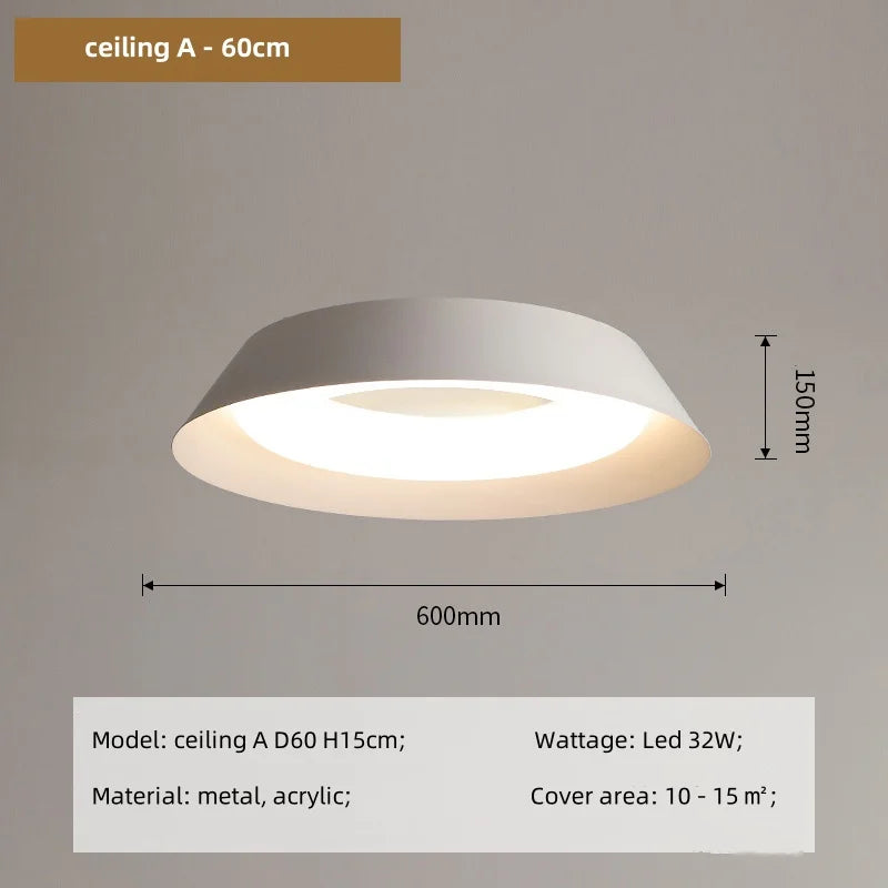 Afralia™ Modern White LED Pendant Light | Nordic Metal Ceiling Lamp | Dimmable Round Indoor Lighting