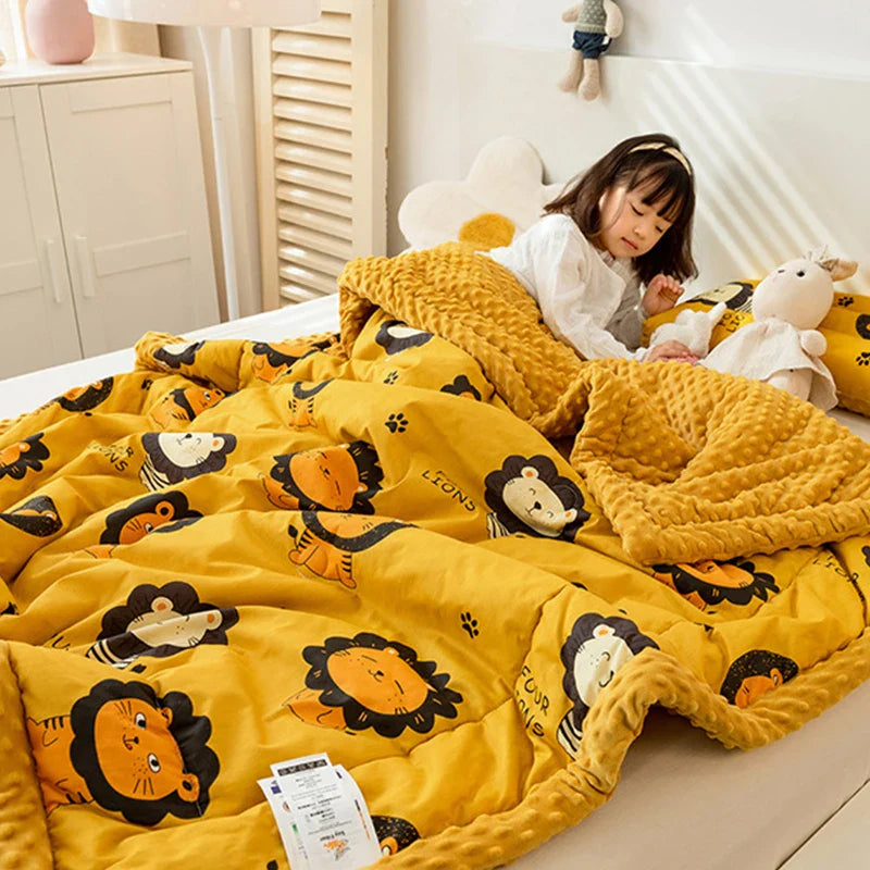 Afralia™ Cotton Floral Double Quilt | Retro Soothe Doudou Bedding Blanket