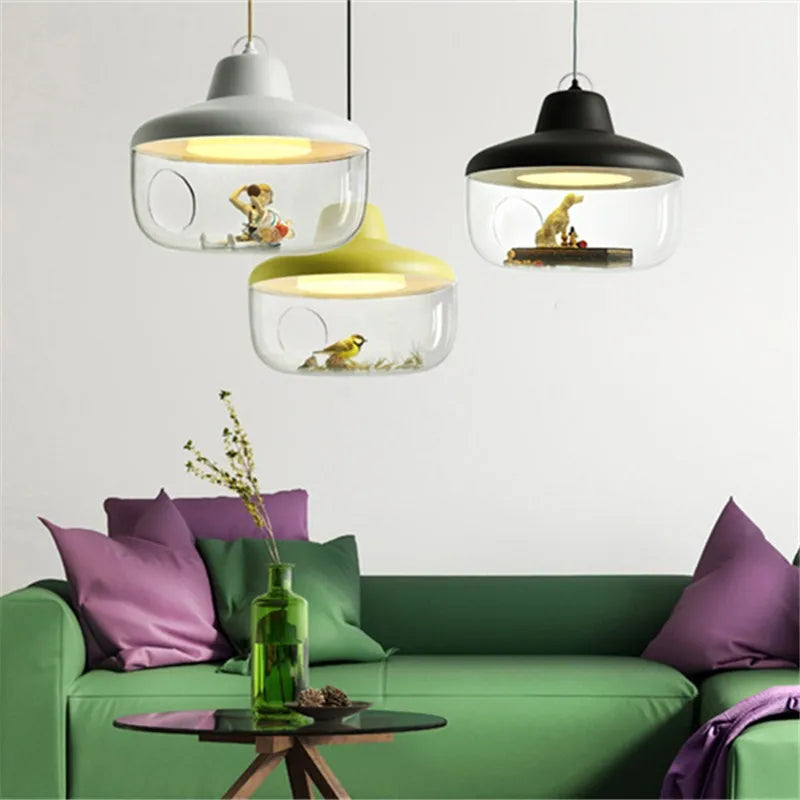 Afralia™ Glass Pendant Lamp: Nordic Style LED Hanging Light for Living Room & Cafe