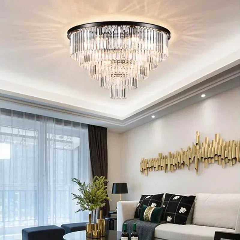 Afralia™ Crystal Flush Ceiling Light: Stylish Bedroom & Hotel Home Decor Lighting