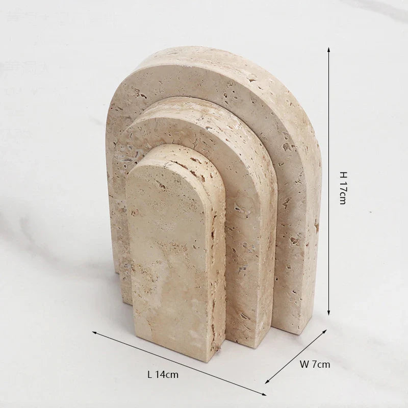 Afralia™ Luxury Marble Sculptures for Home Decor - Minimalist Travertine Ornaments for Stylish Living Spaces