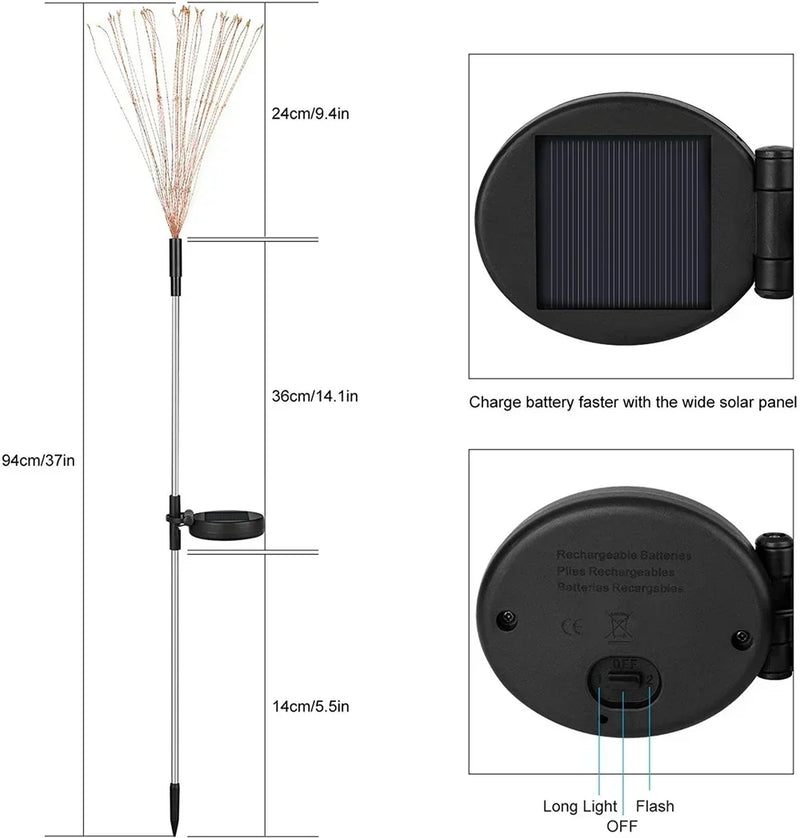 Afralia™ Solar Dandelion Fireworks Light for Garden Landscape & Holiday Lights