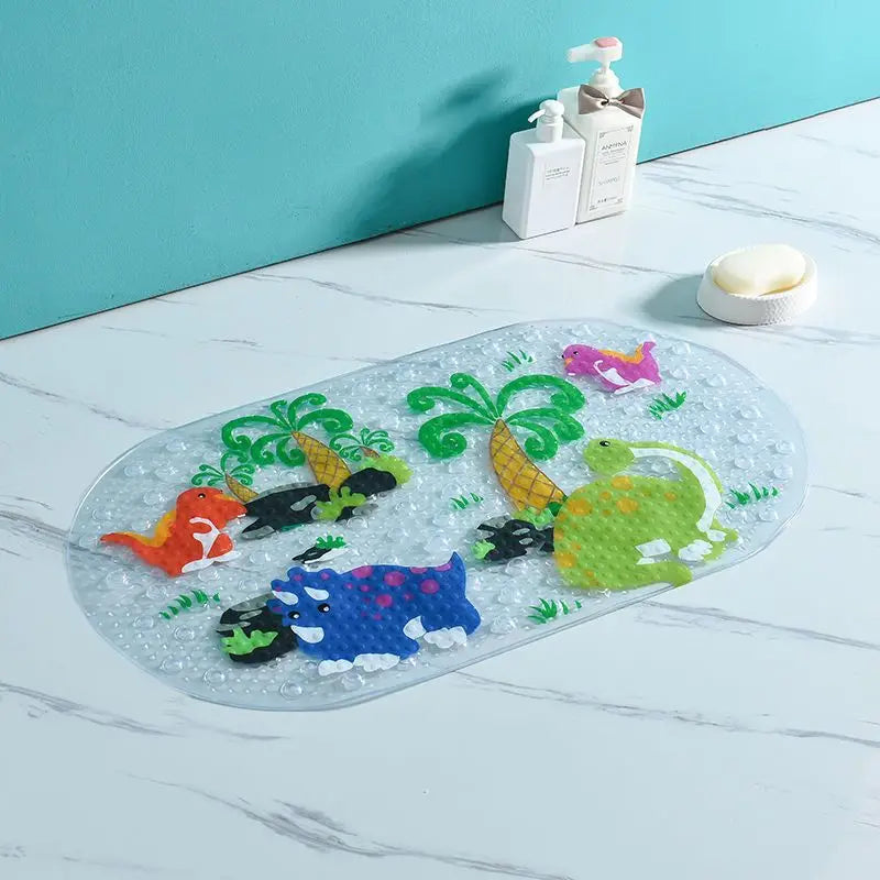 Afralia™ Cartoon Non-Slip Bathroom Mat with Suction Cup for Child Bathtub Eco-Friendly