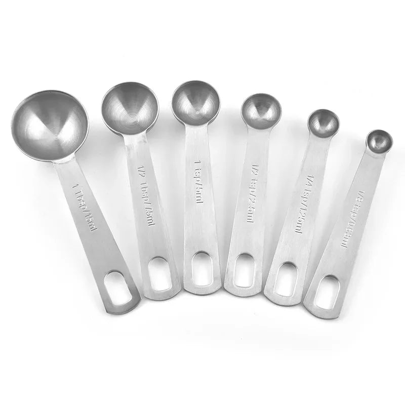 Afralia™ Stainless Steel Measuring Spoon Set for Kitchen Baking and Cooking