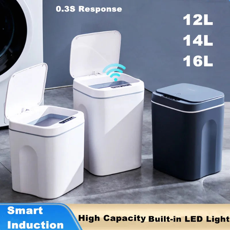 Afralia™ Smart Sensor Trash Can: Multi-function Electric Waste Bin for Kitchen, Bathroom, Bedroom