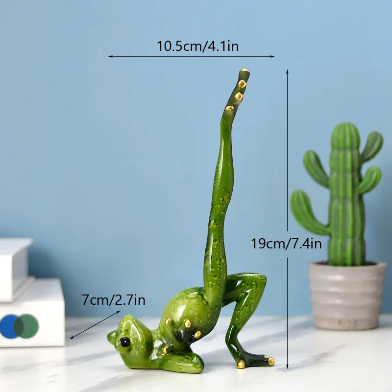 Afralia™ Yoga Frog Figurine: Garden & Home Decor Craft - Vilead Resin Animal Ornament