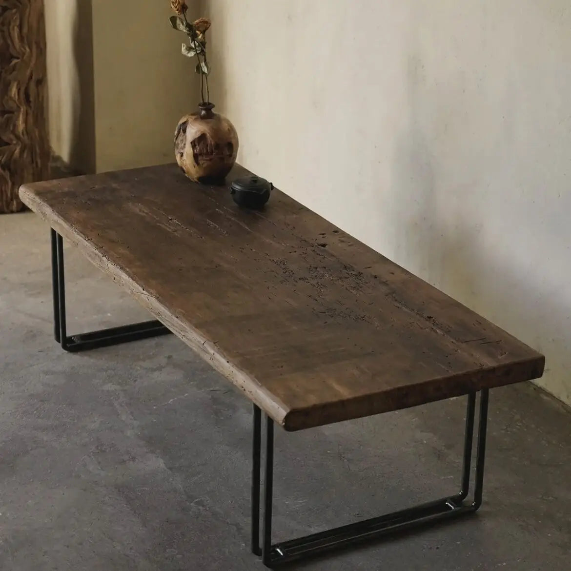 Afralia™ Solid Wood Tea Table Workbench Desk for Home and Office Décor