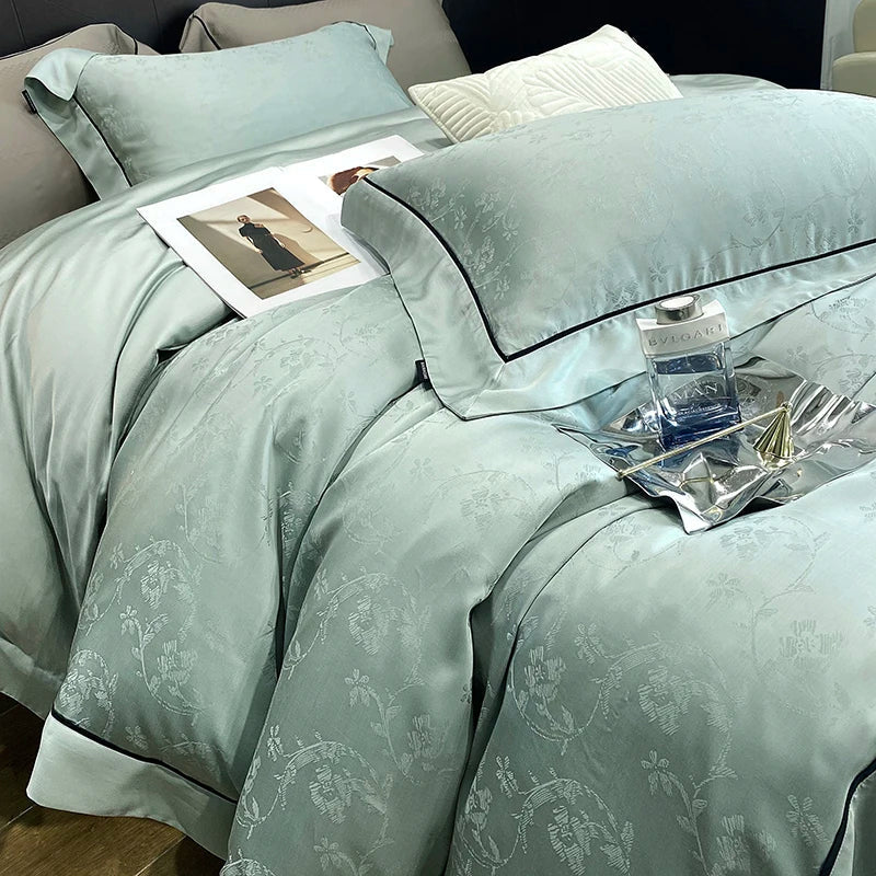 Afralia™ Soft Jacquard Lyocell Bedding Set, 800TC, Silky & Breathable, Natural, Skin Friendly