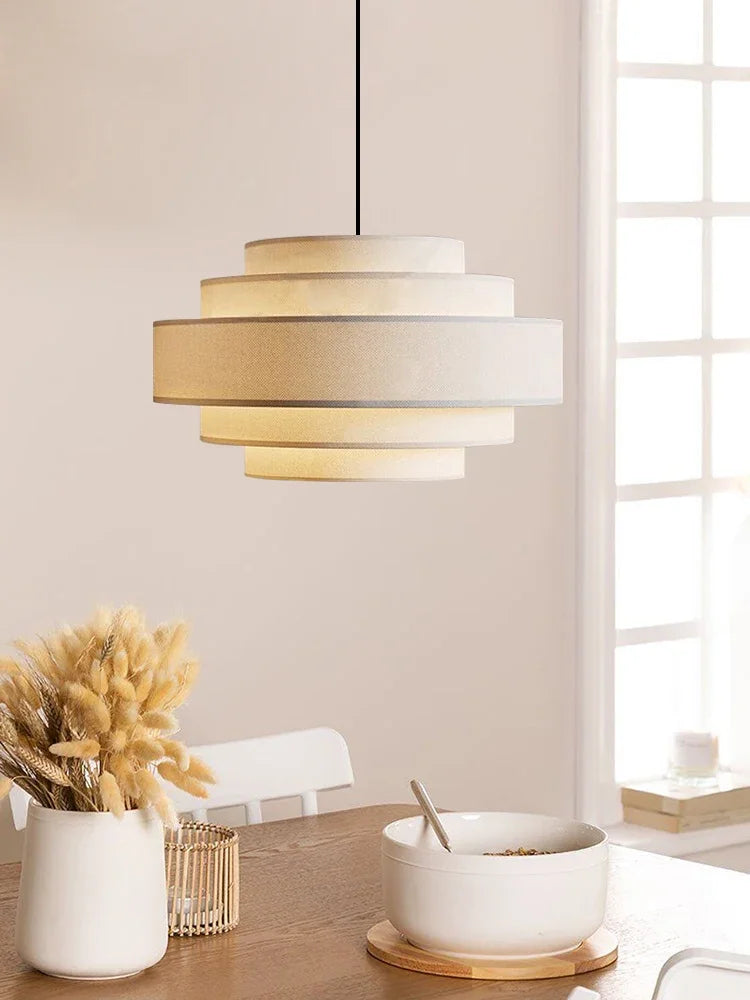 Afralia™ Fabric Chandelier: Modern LED Pendant Lamp for Dining Room, Kitchen Island, and Foyer