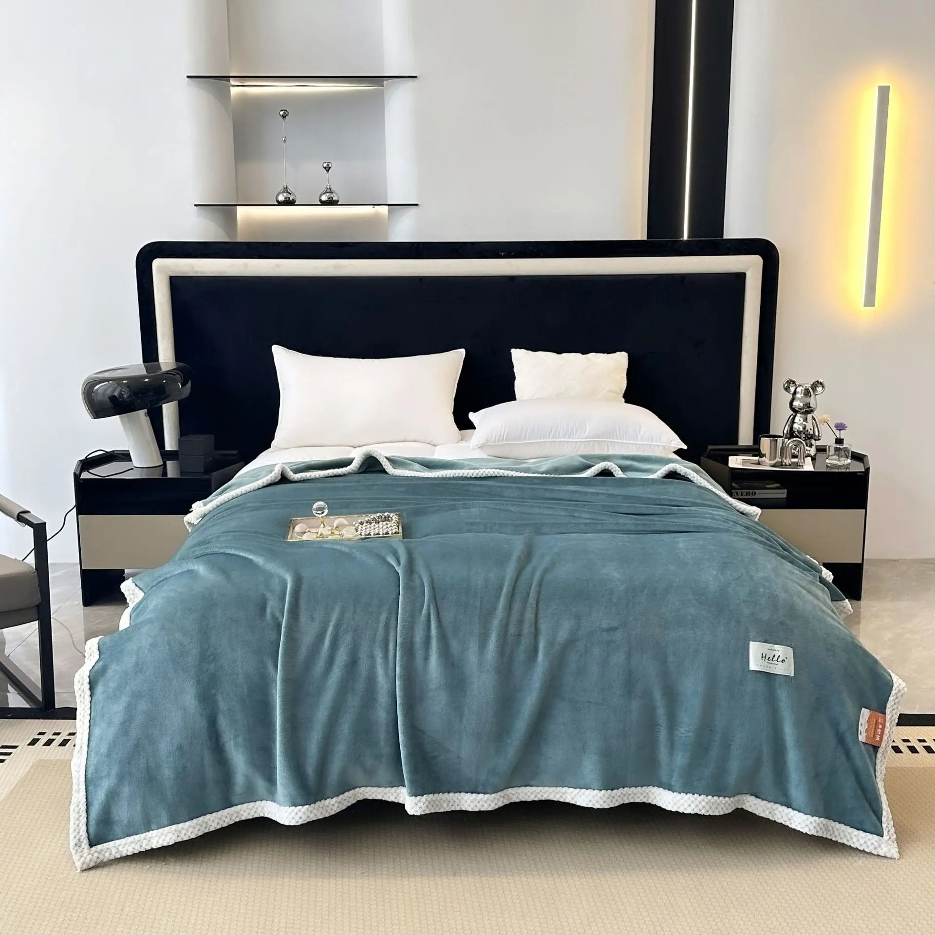 Afralia™ Cozy Flannel Nap Blanket - Solid Color Warmth