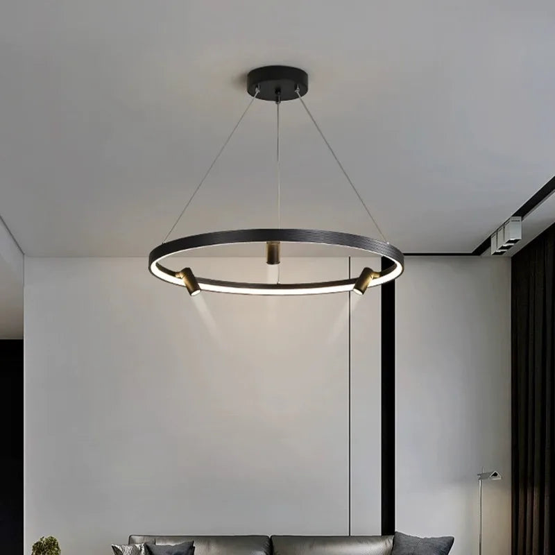 Afralia™ Nordic Black LED Pendant Lights for Home Decor - 80x10cm