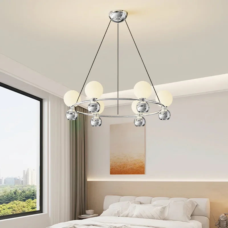 Afralia™ Cream Nordic Pendant Chandelier for Living Room, Bedroom, and Dining Room