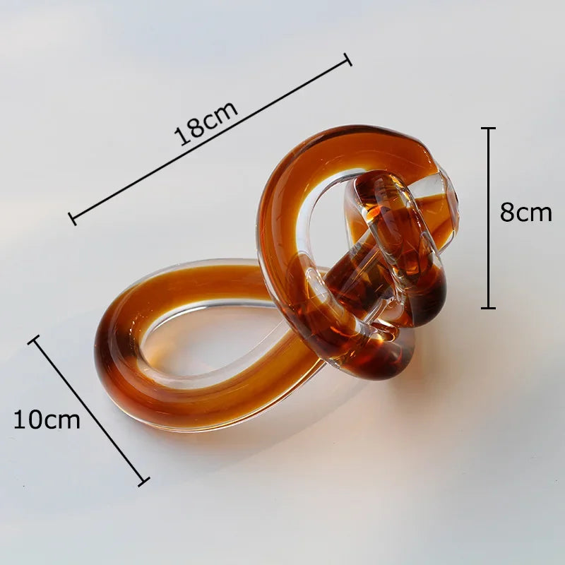 Afralia™ Twisted Knot Glass Chain Cluster Ornaments for Stylish Desk & Room Decor