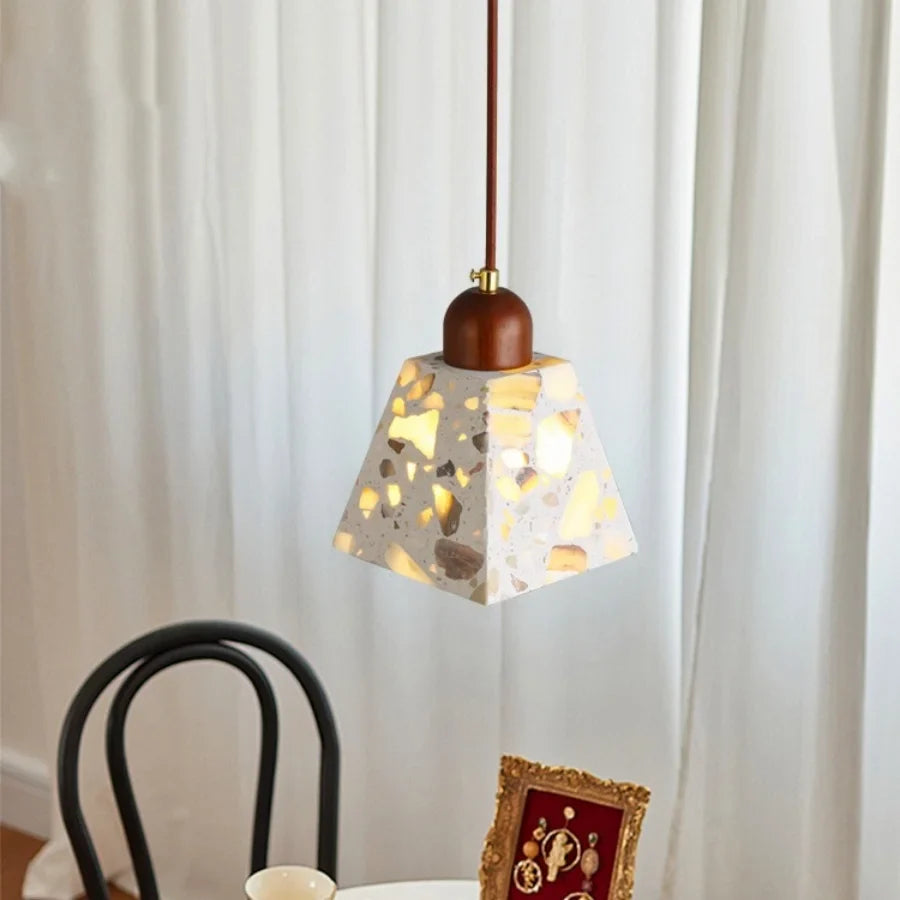 Afralia™ Wood LED Pendant Lamp Japan Style Wabi Sabi Hanging Light Fixtures