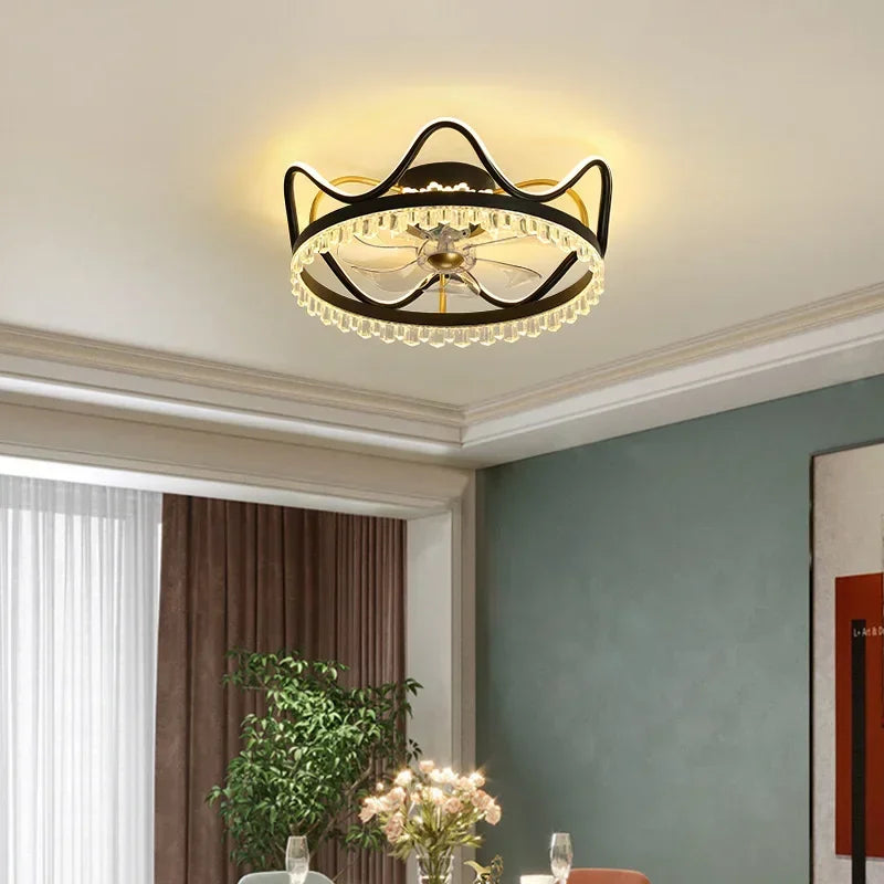 Afralia™ Nordic Ceiling Fan Light with Remote Control for Bedroom and Dining Room