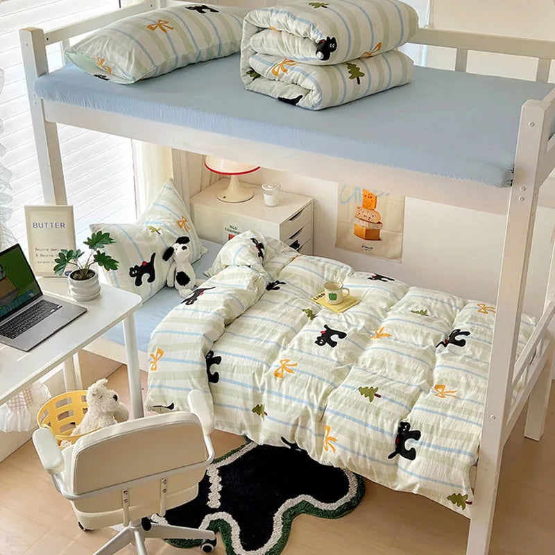Afralia™ Cartoon Printed Bedding Sets: Super-Soft, Skin Friendly, Summer Bed Sheet, Duvet Cover, Pillowcases