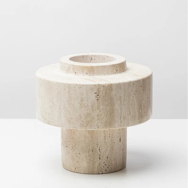 Afralia™ Natural Stone Vase Home Decor Living Room Bedroom Hotel Dining Table Flower Planter