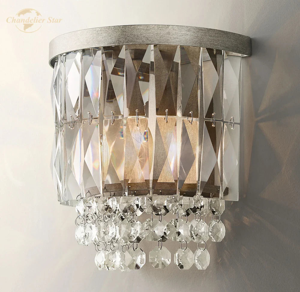 Afralia™ Crystal LED Wall Sconce Light Fixture - Portia Collection