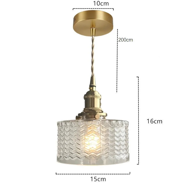 Afralia™ Green Glass LED Hanging Light Fixture Copper Socket Modern Pendant Lamp