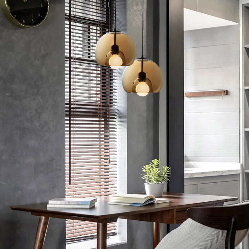 Afralia™ Modern Glass Ball Pendant Lights for Restaurant and Bar