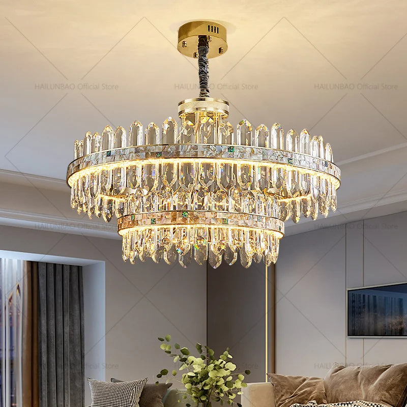 Afralia™ Crystal Chandelier: Modern Luxury for Living Room, Dining Room, Bedroom