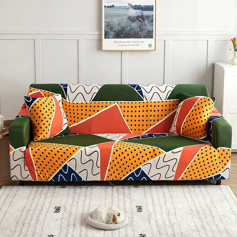 Afralia™ Printed Stretch Sofa Cover Slipcover for 3 Seater Couch Home Protector