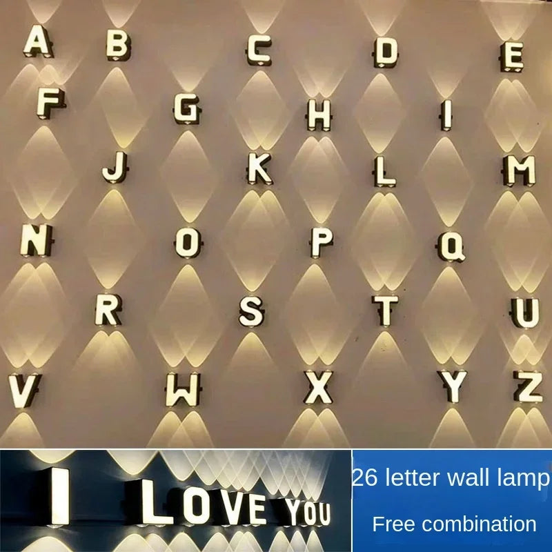 Afralia™ LED Up Down Digital Wall Light for Shop Store Porch Advertising