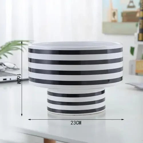 Afralia™ Elegant Striped Ceramic Vase TV Cabinet Crafts Hydroponic Home Decor Gift