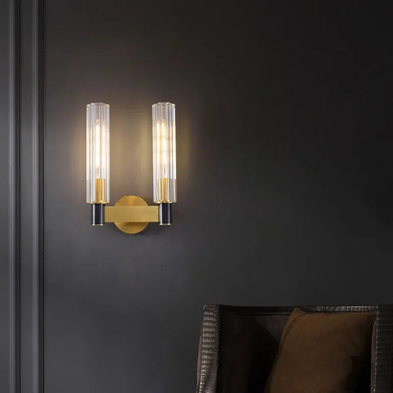 Afralia™ Luxe Copper Wall Lamp for Bedside, Corridor, Reading Room, TV Background