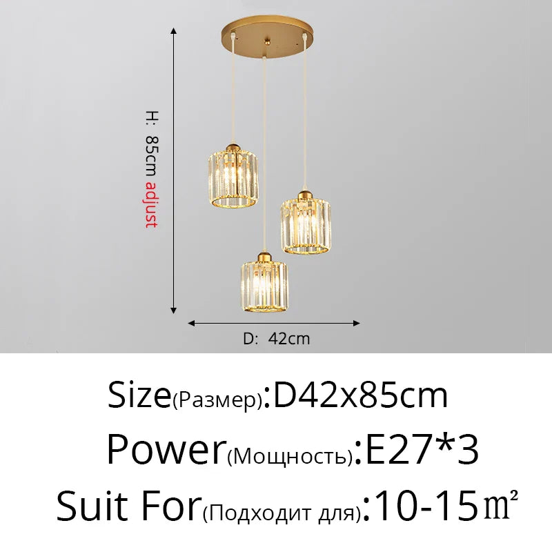 Afralia™ Crystal Chandelier Luxury Ceiling Lamp LED Modern Pendant Light for Indoor Spaces
