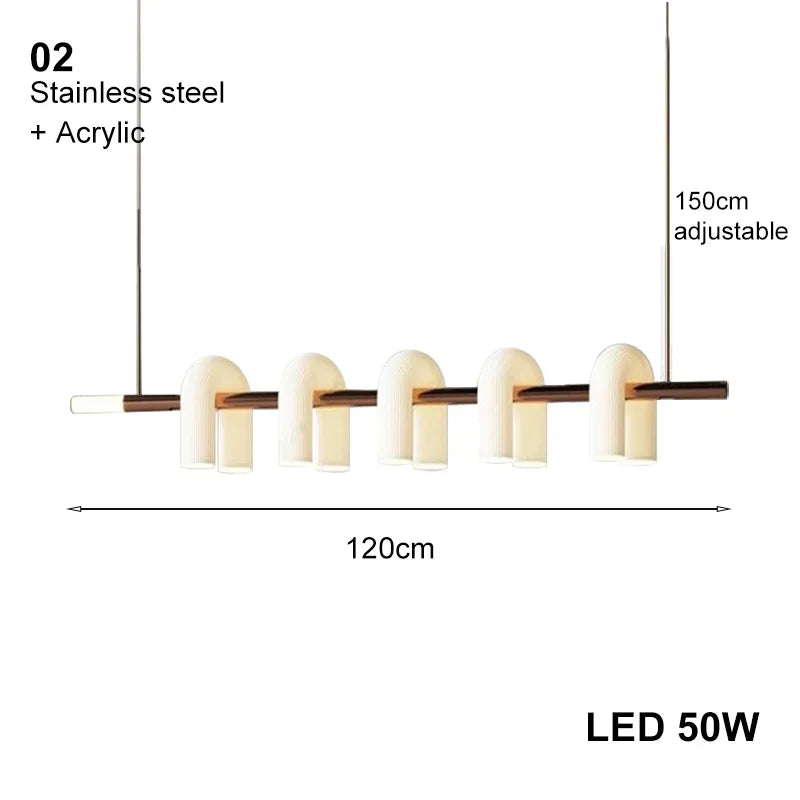 Afralia™ Luxury U Shaped Glass Pendant Light for Elegant Dining Room Decor