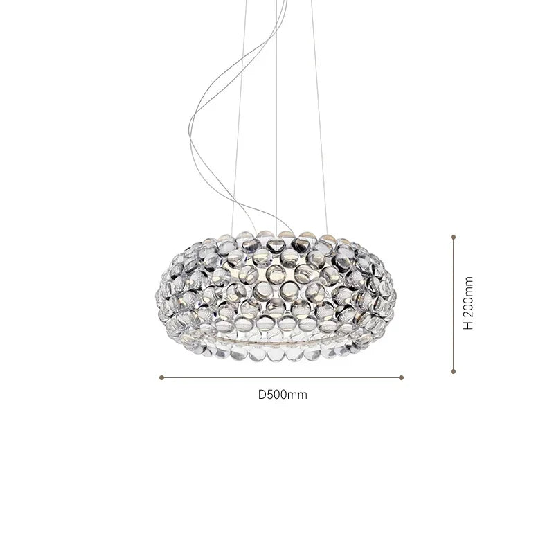 Afralia™ Clear Gold Acrylic Pendant Lights: Modern Living Room Foscarini Caboche Style