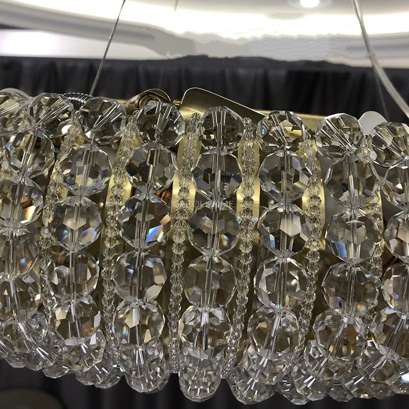 Afralia™ LED Crystal Chandelier: Luxury Lighting Fixture for Living Room, Dining Room, Bedroom, Hotel Lobby