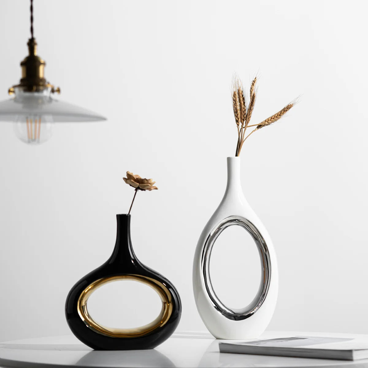 Afralia™ Golden Flower Vase for Home Decoration and Flower Arrangement