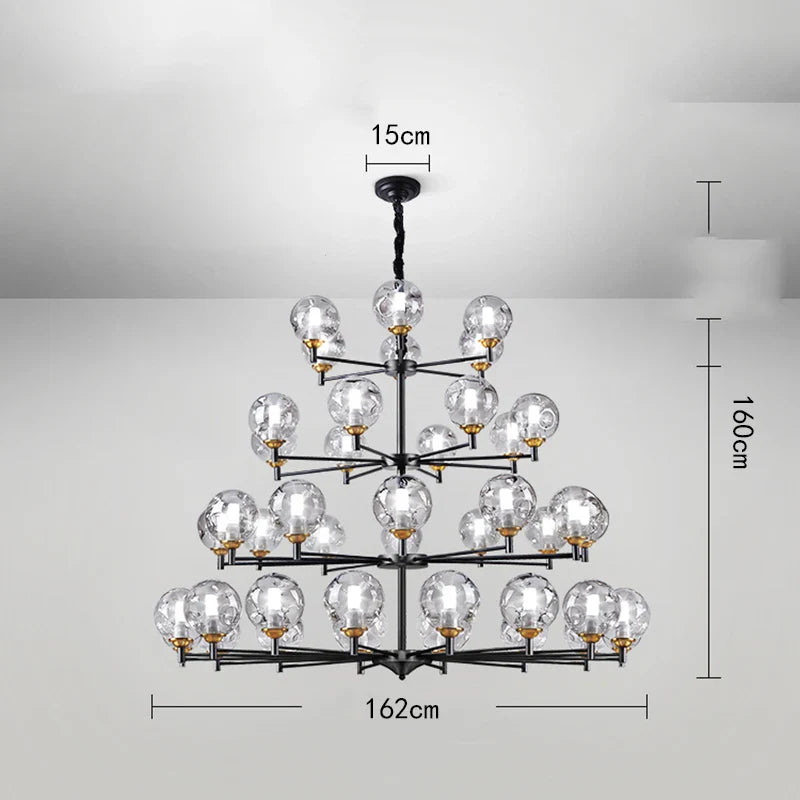 Afralia™ Glass Ball LED Pendant Light Chandelier - Nordic Style for Modern Home Decor