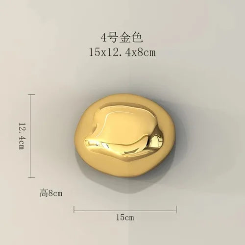 Afralia™ 3D Gold Stone Wall Hanging Ornaments for Stylish Room Decor