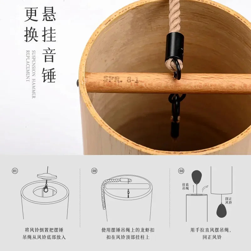 Afralia™ Bamboo Chord Wind Chimes: Handmade Musical Outdoor Decor for Garden and Home