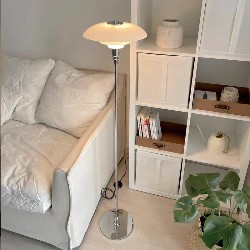 Afralia™ Glass Shade LED Floor Lamp for Living Room, Bedroom - Nordic Minimalist Retro Style