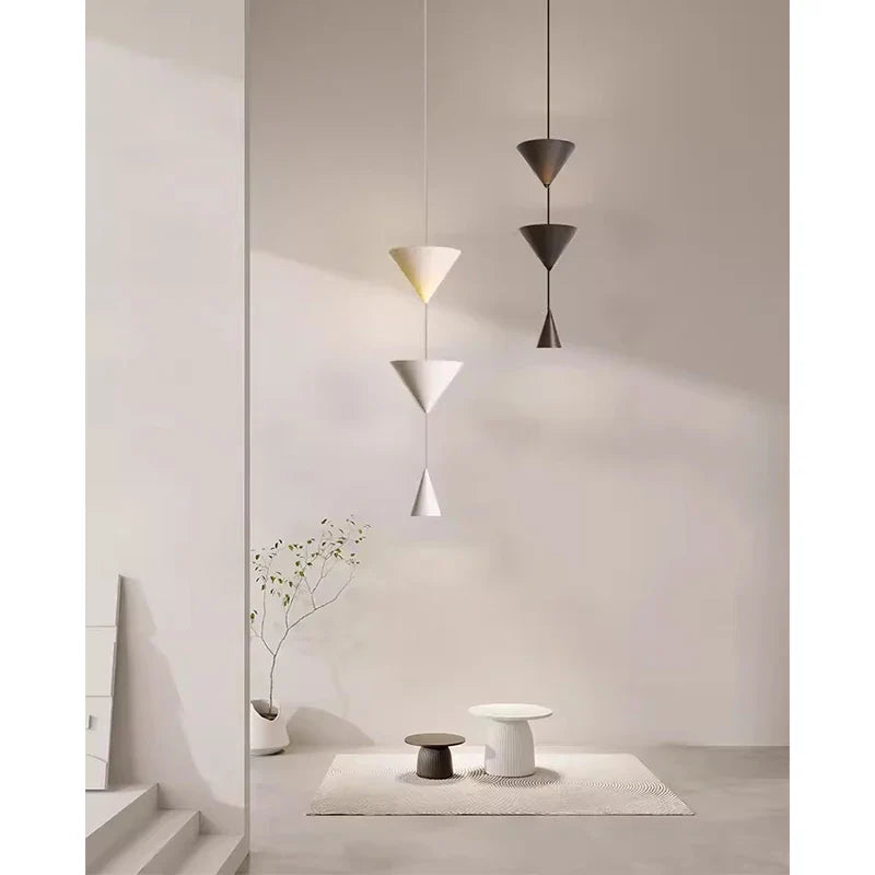 Afralia™ Modern Minimalist Porch Bedroom Lamp Creative Conical Small Chandelier