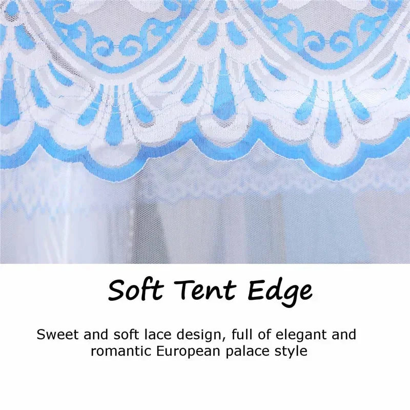 Afralia™ Zipper Lace Mosquito Net - Stainless Steel Bracket, Romantic Queen Bed Nets