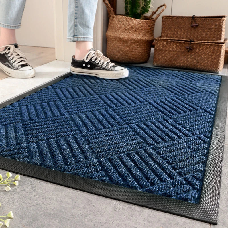 Afralia™ Rubber Front Door Mat | Shoe Scraper | Indoor Outdoor Doormat | Dirt Resistant Mats