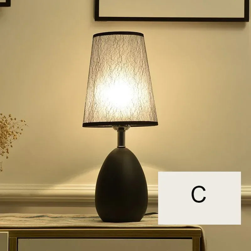 Afralia™ Modern Black and White Living Room Coffee Table Bedroom Night Lamp Design Bedside Lamps