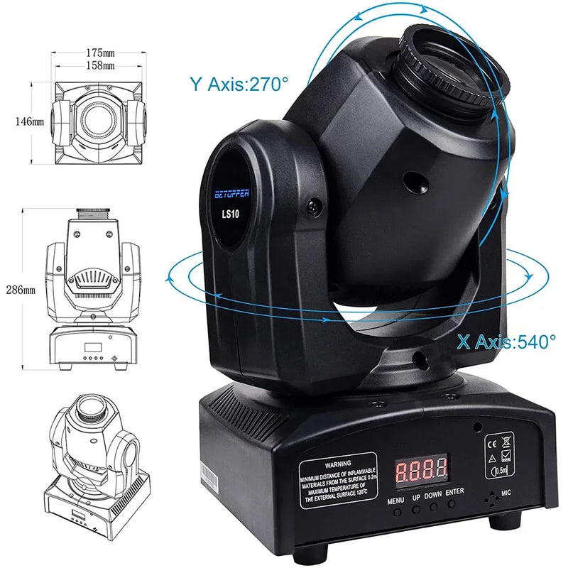 Afralia™ Big Dipper 100W Spot Moving Head Stage Lighting - DMX Control, Pattern Effect